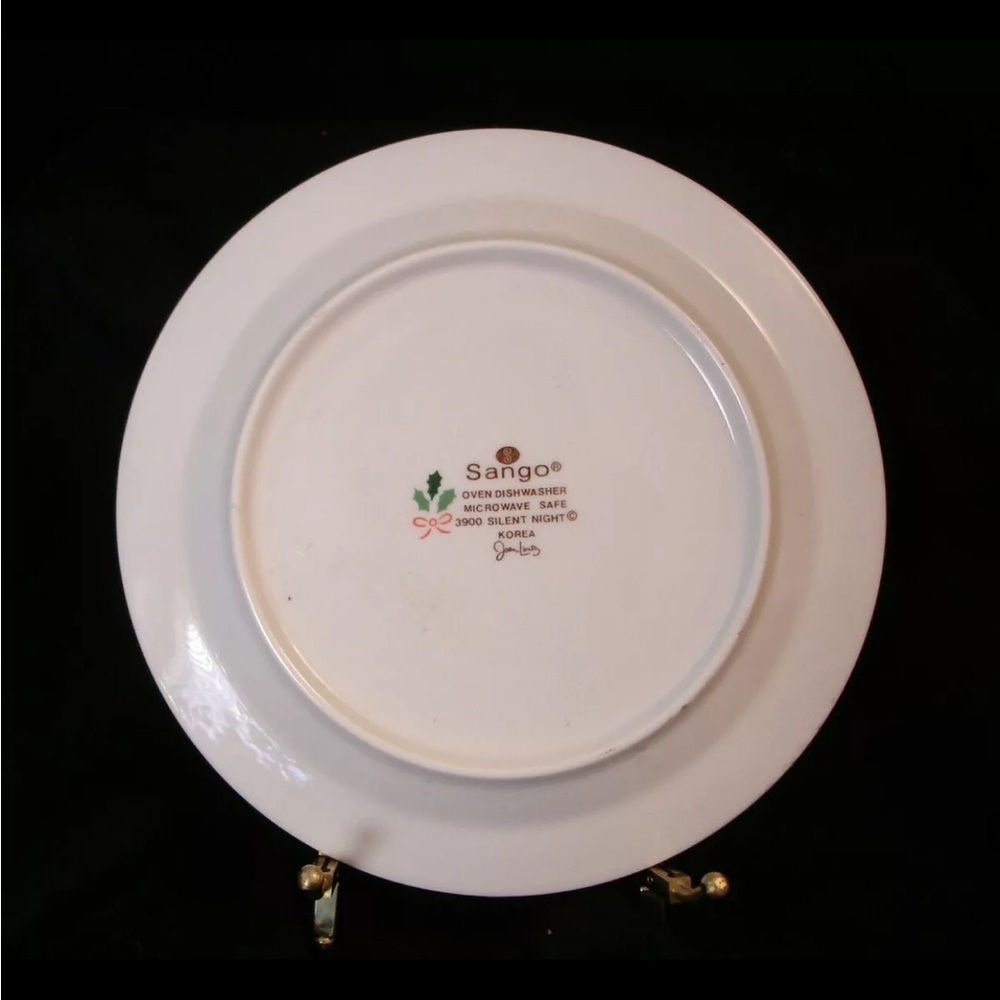 Silent Night by Sango SALAD PLATE 7 1/2" SET / 4 Discontinued 1986-1989 - Picture 4 of 4